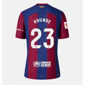Barcelona Jules Kounde #23 Koszulka Podstawowych Kobiety 2023-24 Krótki Rękaw